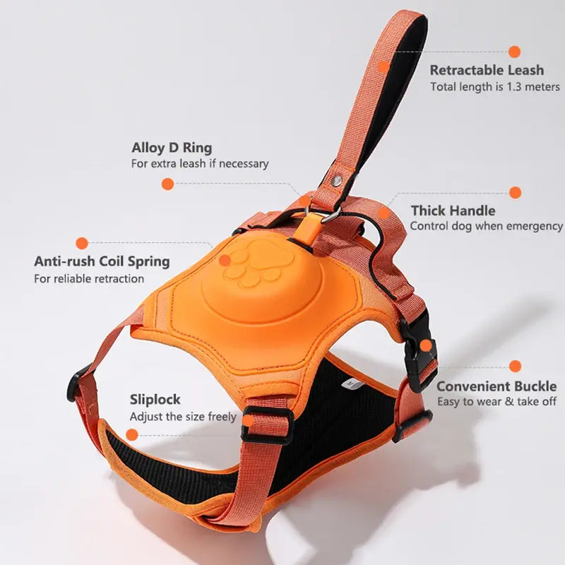 Automatic Retractable Dog Leash With Harness